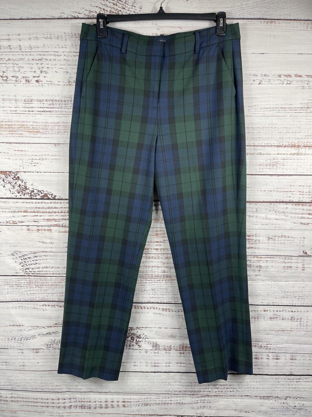 J.Crew Pants Women's 14T Multicolor Plaid Kallie Straight Leg Stretch Dress Work